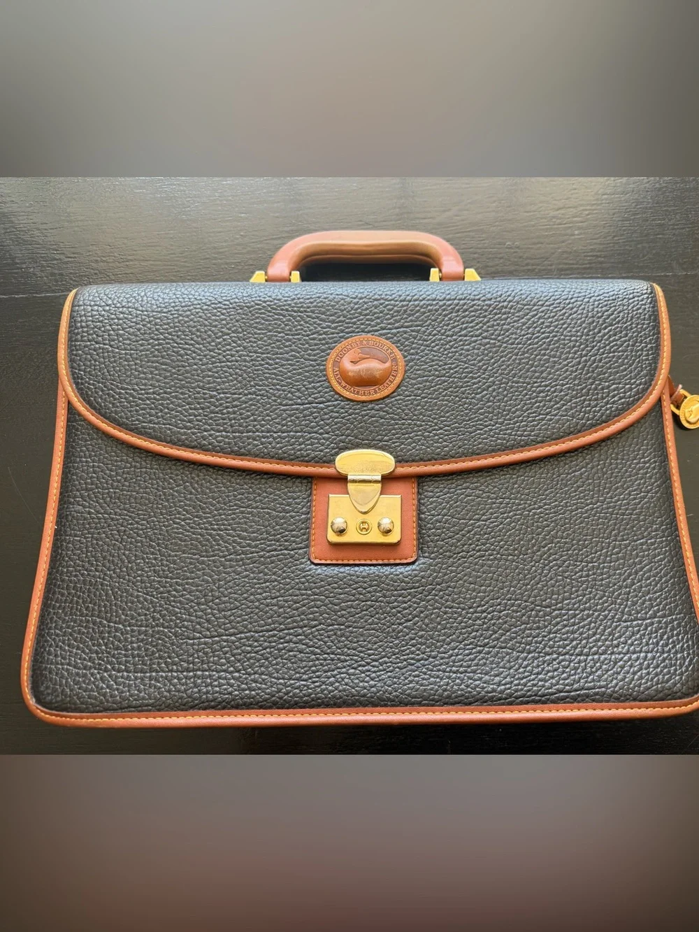 Vintage Dooney & Bourke All-Weather Leather Briefcase / Portfolio Bag
